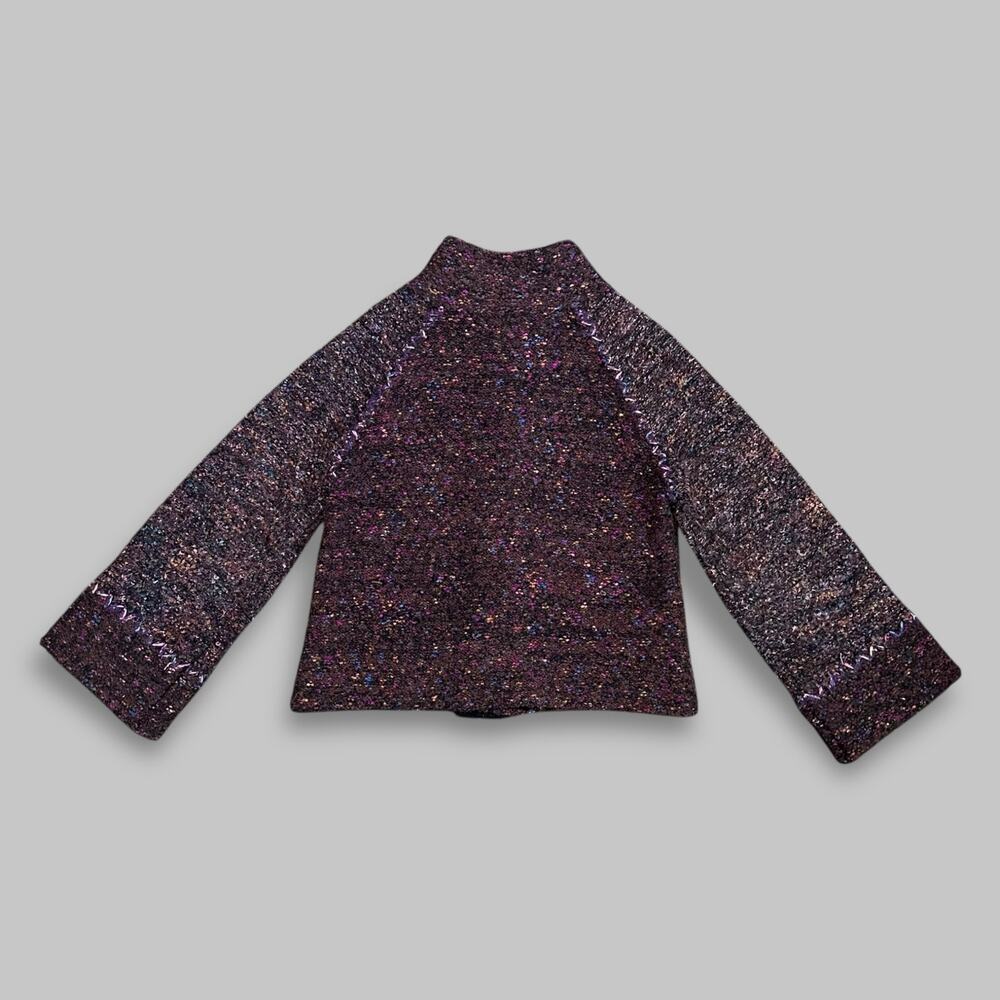 Vintage Curio Multicolor Tweed Knit Jacket – Women’s Size M - Picture 2 of 6